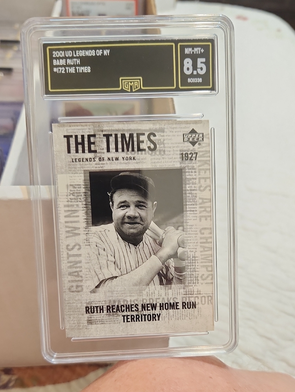 'The Times' Babe Ruth Collector Card - Black & White